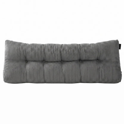 Giselle Headboard Pillow for Sitting in Bed, Upgraded Shredded Foam Reading Wedge Cushion for Lumbar Support, 320g Corduroy Backrest with Side Pockets for Dorm Daybed, Queen