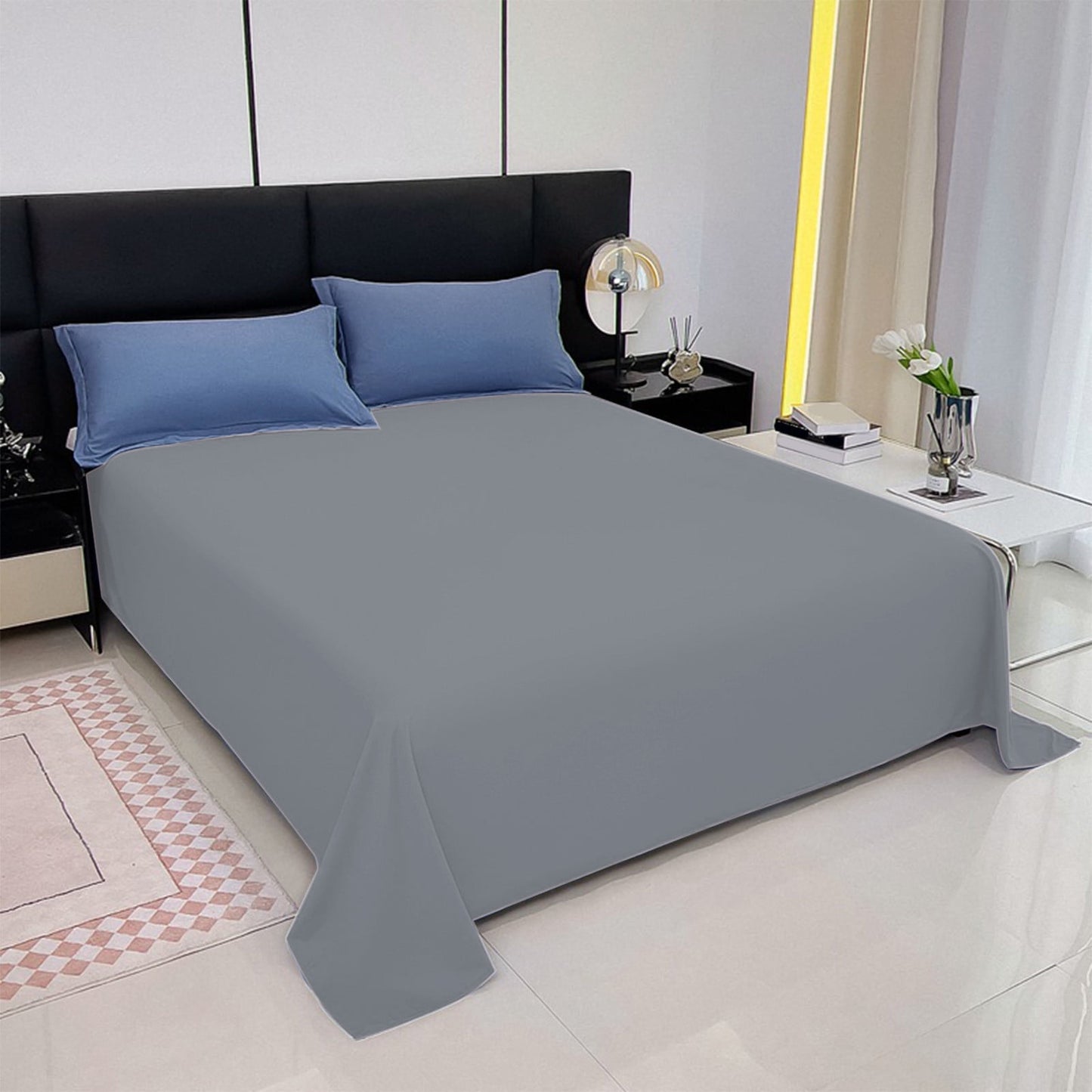 Waterproof Bed Flat Sheet ,Best Season Cotton Sheet-Long Staple Cotton Sheets Set, Soft Cotton Bed Sheets,Reusable Washable Mattress Protector Sheet, Furniture Cover for Bedding,Couch Gray