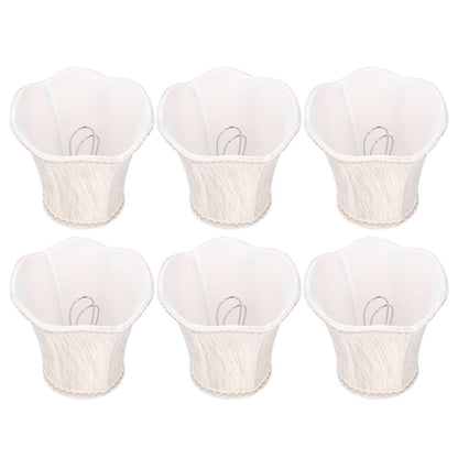 6Pcs European Style Lampshade Cloth Lamp Shade Chandelier Wall Light Cloth Cover for Lighting
