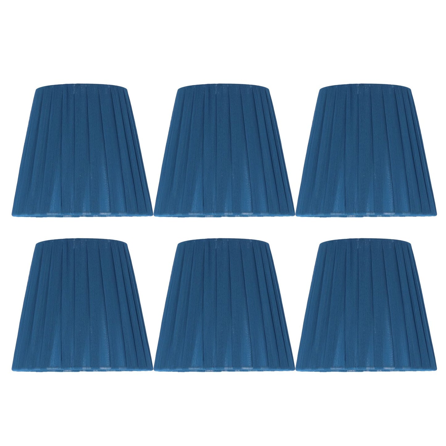 6PCS Modern Simple Lampshade Cloth Lampshade for Crystal Clip On Chandelier Wall Lamp Blue