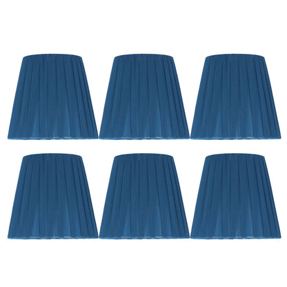 6PCS Modern Simple Lampshade Cloth Lampshade for Crystal Clip On Chandelier Wall Lamp Blue