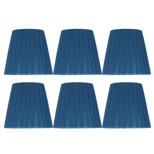 6PCS Modern Simple Lampshade Cloth Lampshade for Crystal Clip On Chandelier Wall Lamp Blue