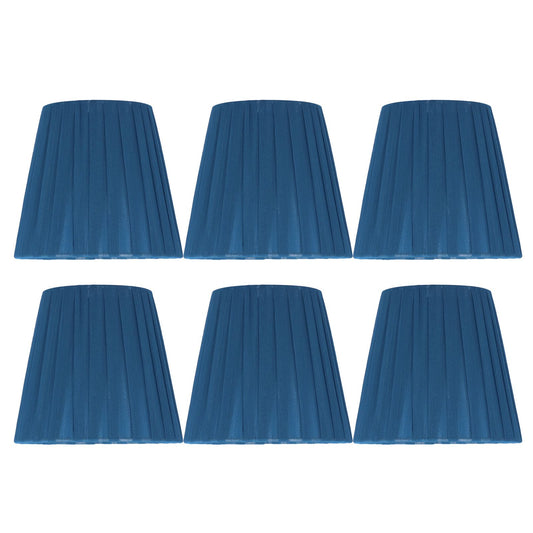 6PCS Modern Simple Lampshade Cloth Lampshade for Crystal Clip On Chandelier Wall Lamp Blue