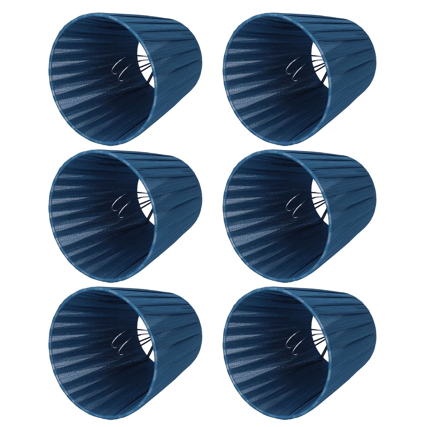 6PCS Modern Simple Lampshade Cloth Lampshade for Crystal Clip On Chandelier Wall Lamp Blue