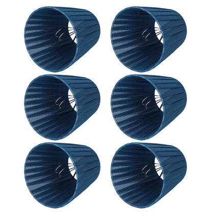 6PCS Modern Simple Lampshade Cloth Lampshade for Crystal Clip On Chandelier Wall Lamp Blue
