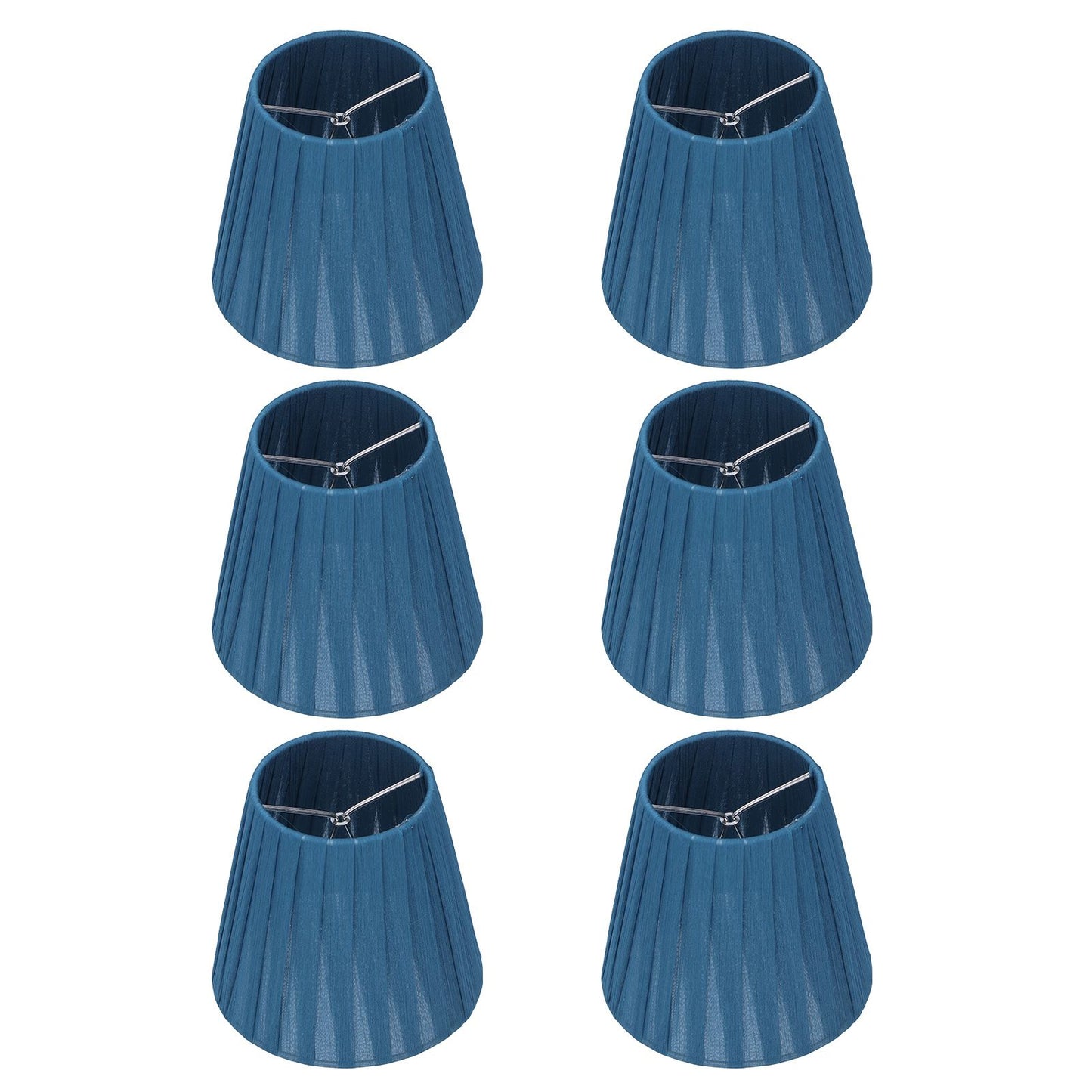 6PCS Modern Simple Lampshade Cloth Lampshade for Crystal Clip On Chandelier Wall Lamp Blue