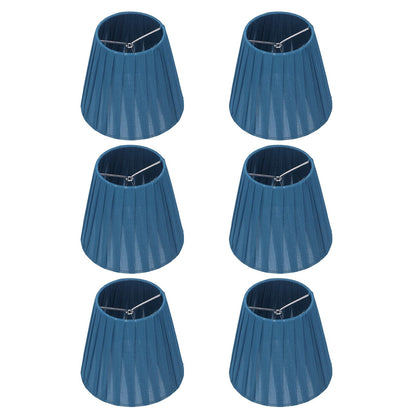 6PCS Modern Simple Lampshade Cloth Lampshade for Crystal Clip On Chandelier Wall Lamp Blue