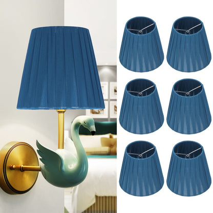 6PCS Modern Simple Lampshade Cloth Lampshade for Crystal Clip On Chandelier Wall Lamp Blue