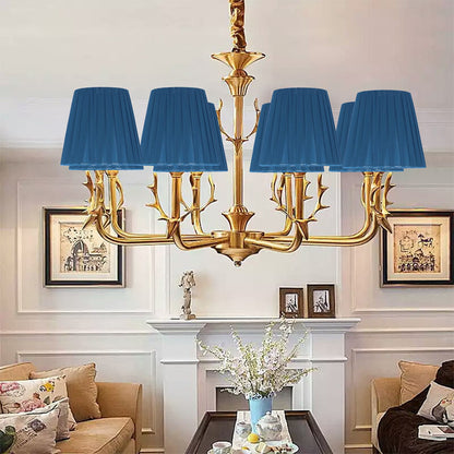 6PCS Modern Simple Lampshade Cloth Lampshade for Crystal Clip On Chandelier Wall Lamp Blue