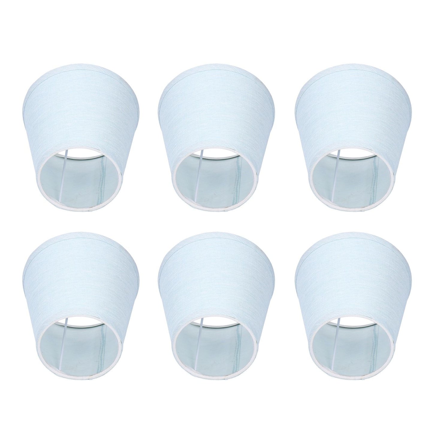 6pcs Sky Blue Cloth Lampshade Wall Lamp Cover Shades Modern Simple Decoration for E14 Screw Chandelier