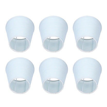 6pcs Sky Blue Cloth Lampshade Wall Lamp Cover Shades Modern Simple Decoration for E14 Screw Chandelier