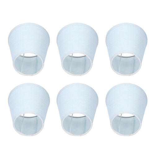 6pcs Sky Blue Cloth Lampshade Wall Lamp Cover Shades Modern Simple Decoration for E14 Screw Chandelier