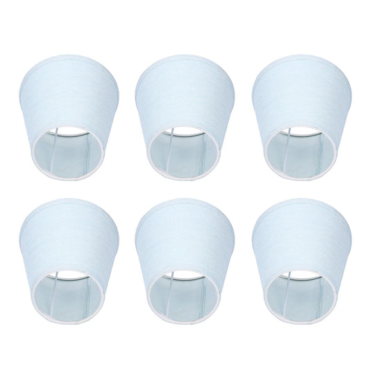 6pcs Sky Blue Cloth Lampshade Wall Lamp Cover Shades Modern Simple Decoration for E14 Screw Chandelier