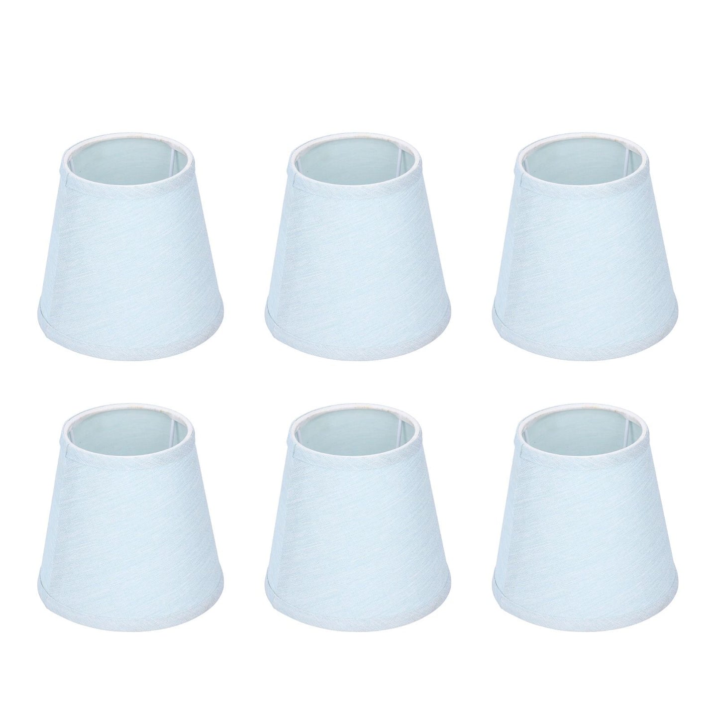 6pcs Sky Blue Cloth Lampshade Wall Lamp Cover Shades Modern Simple Decoration for E14 Screw Chandelier