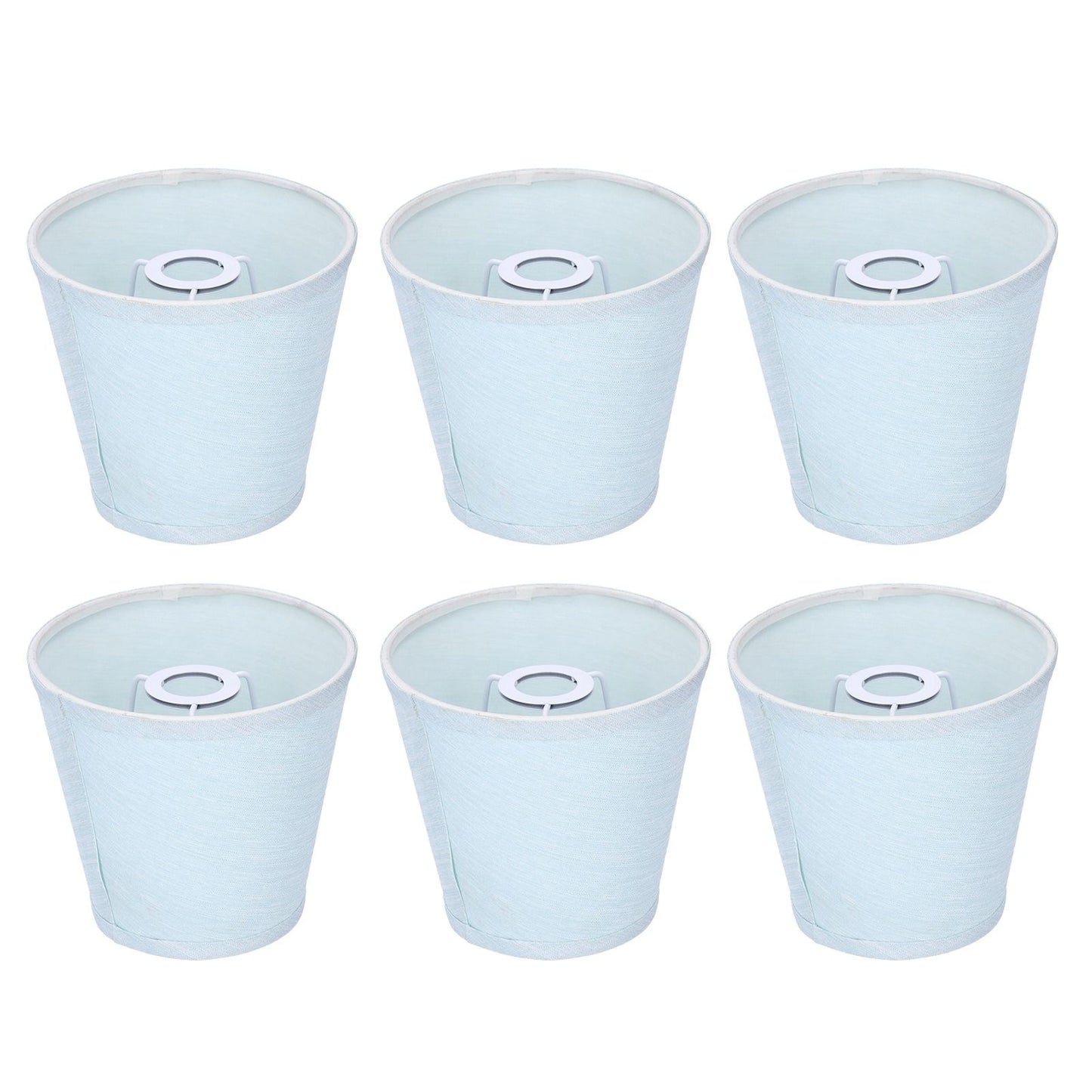 6pcs Sky Blue Cloth Lampshade Wall Lamp Cover Shades Modern Simple Decoration for E14 Screw Chandelier