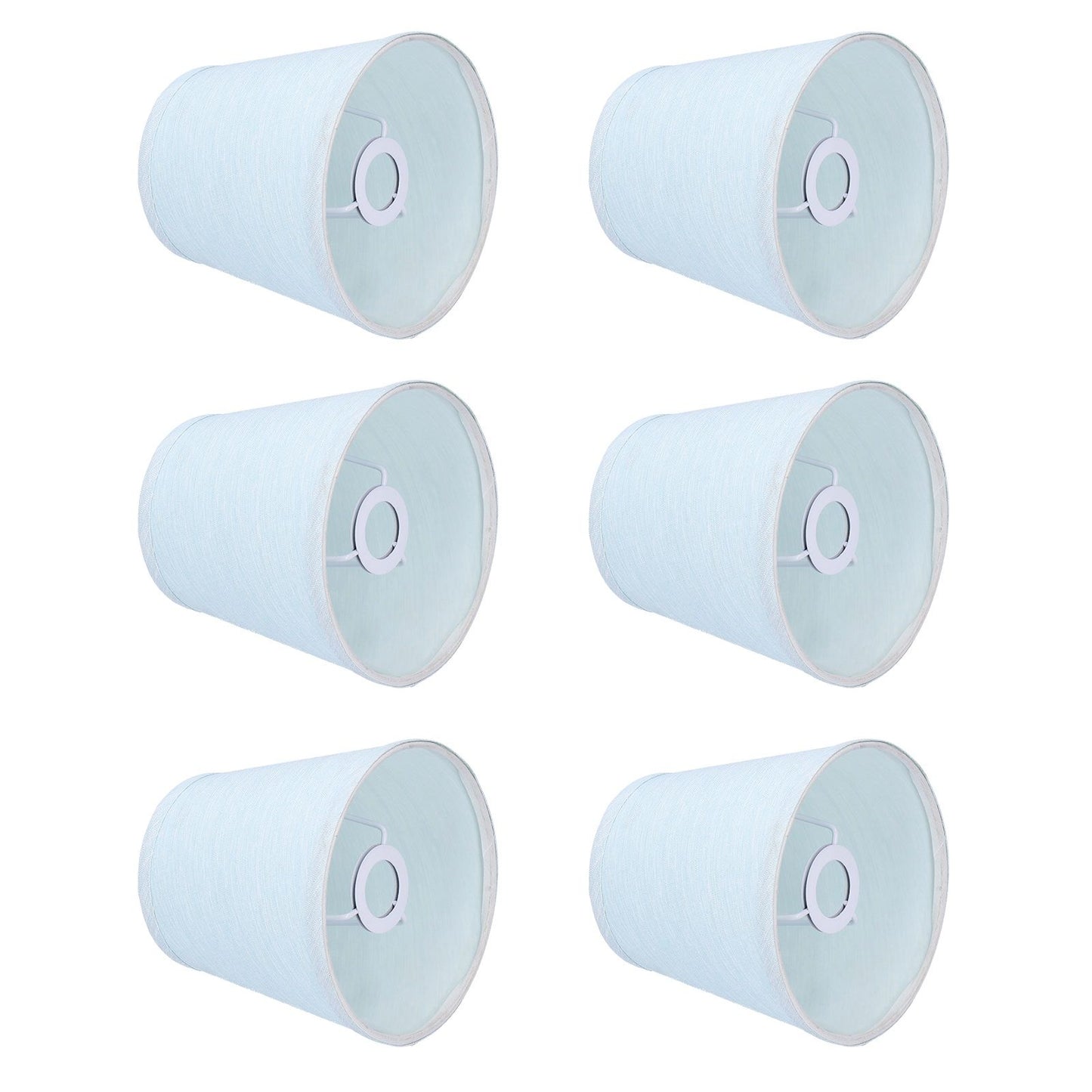 6pcs Sky Blue Cloth Lampshade Wall Lamp Cover Shades Modern Simple Decoration for E14 Screw Chandelier