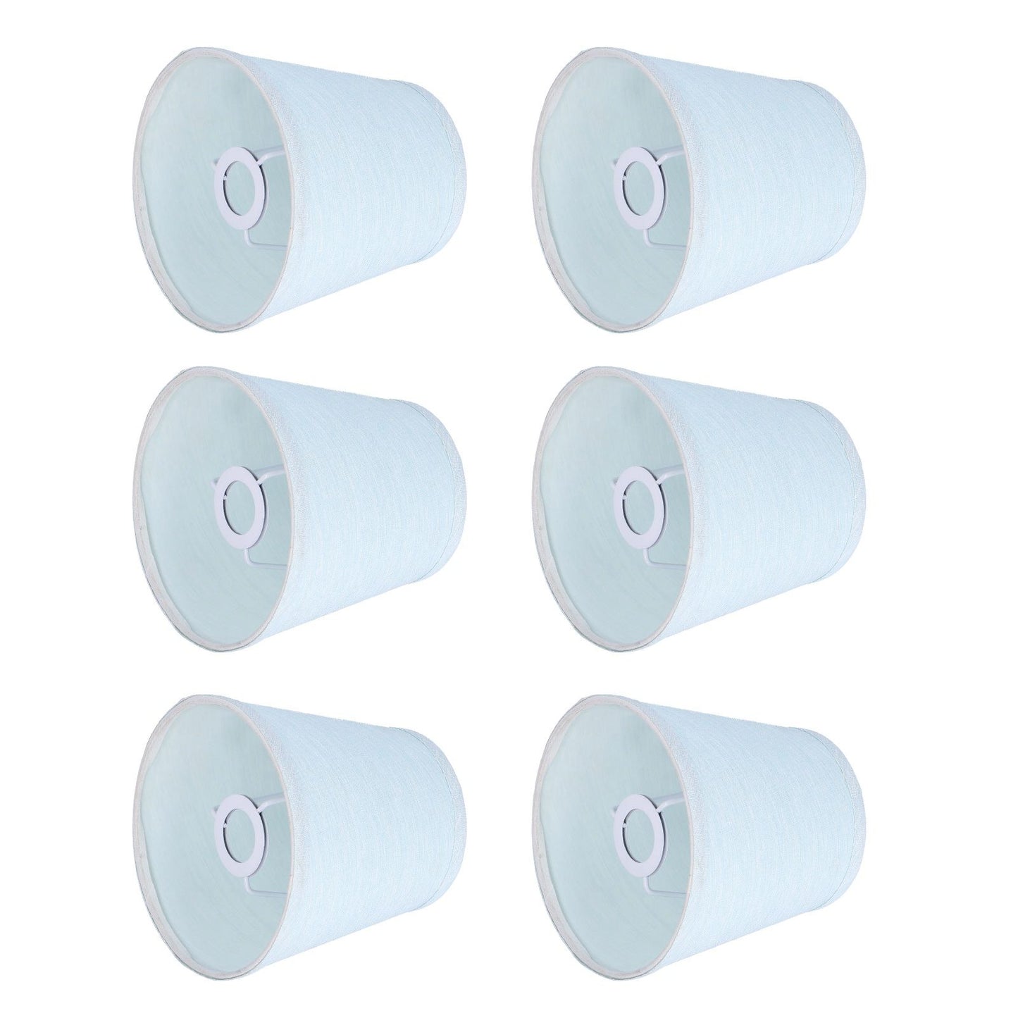 6pcs Sky Blue Cloth Lampshade Wall Lamp Cover Shades Modern Simple Decoration for E14 Screw Chandelier