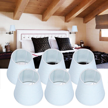 6pcs Sky Blue Cloth Lampshade Wall Lamp Cover Shades Modern Simple Decoration for E14 Screw Chandelier
