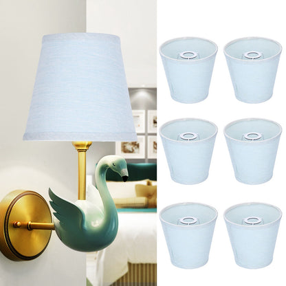 6pcs Sky Blue Cloth Lampshade Wall Lamp Cover Shades Modern Simple Decoration for E14 Screw Chandelier
