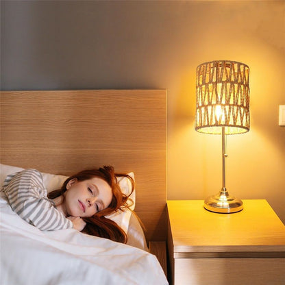 1 Pack Rattan Lamp Shade Small, Boho Mini Lamp Shades Replacement, Vintage Hanging Light Shades, Cylinder Woven LampShades for Floor Lamps Pendant Light Chandelier  Shade