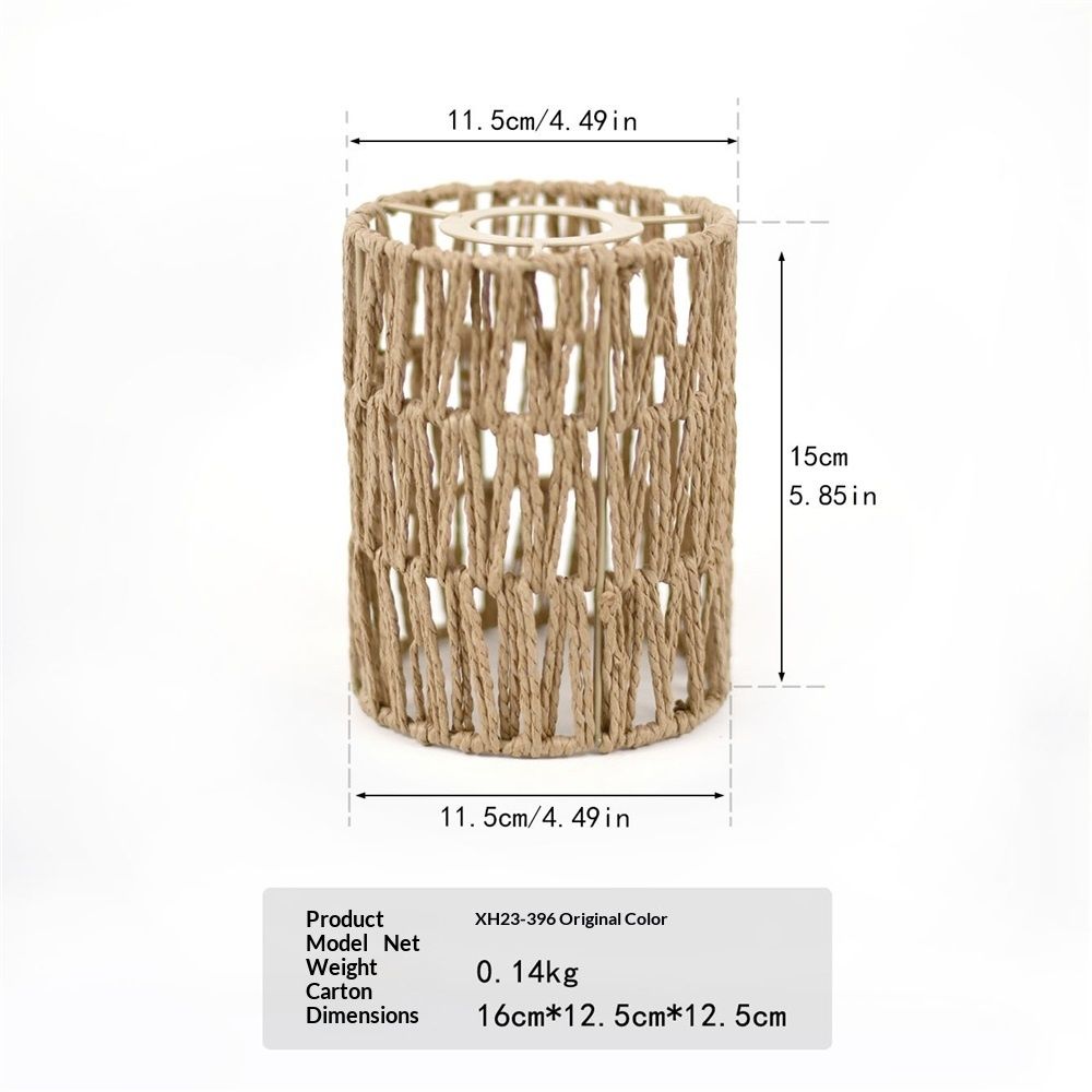 1 Pack Rattan Lamp Shade Small, Boho Mini Lamp Shades Replacement, Vintage Hanging Light Shades, Cylinder Woven LampShades for Floor Lamps Pendant Light Chandelier  Shade
